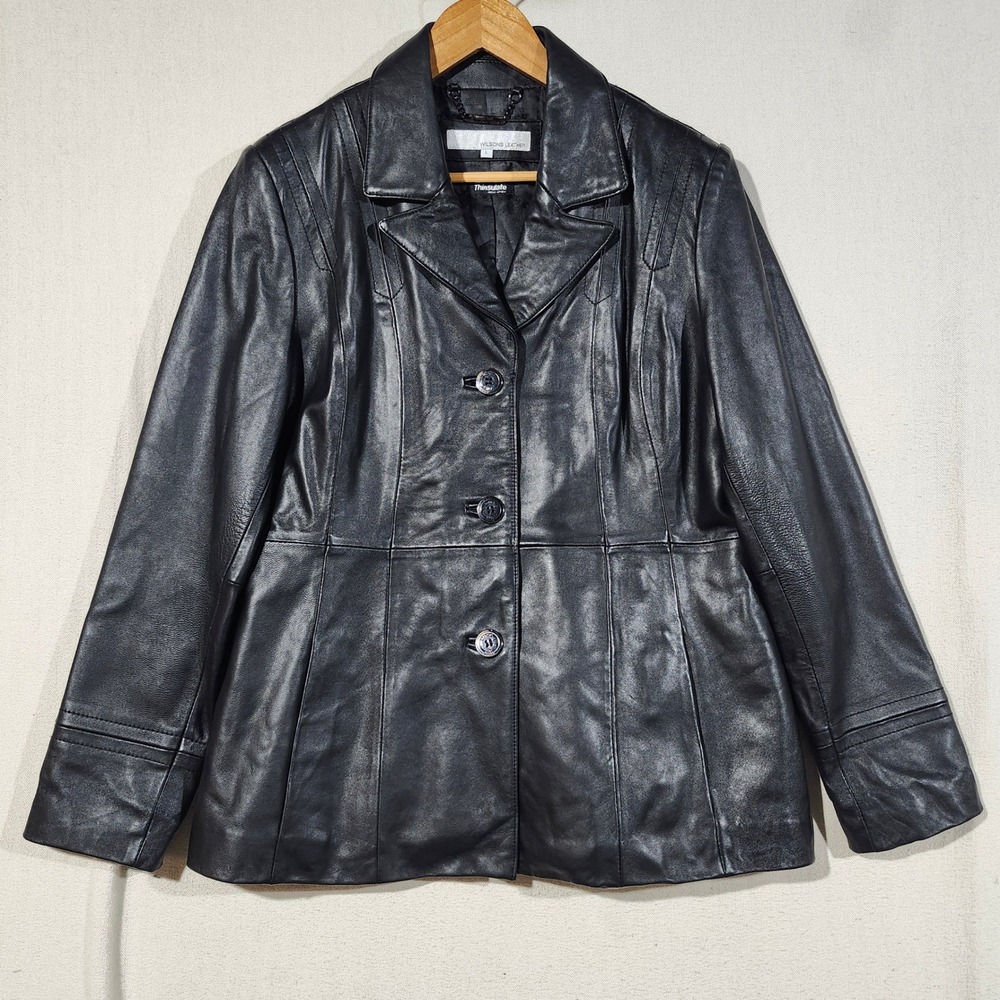 Wilsons Leather Black Genuine Leather Thinsulate Insulated Jacket Coat W L Soft